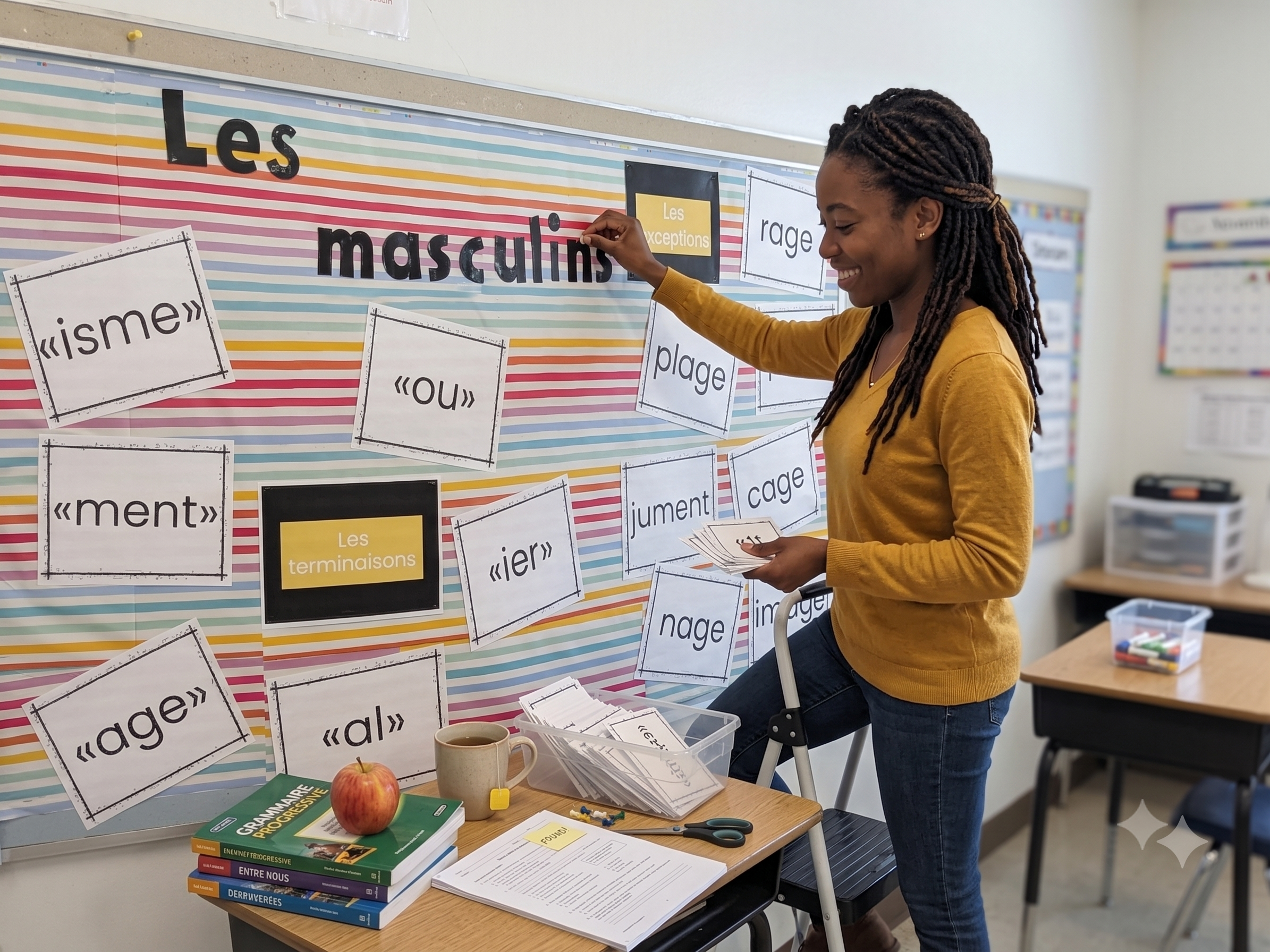 Hermina en classe — les noms masculins